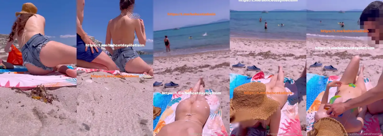 Hera And Poseidon ifşa Sevgilisi plajda vüdunu kremledi