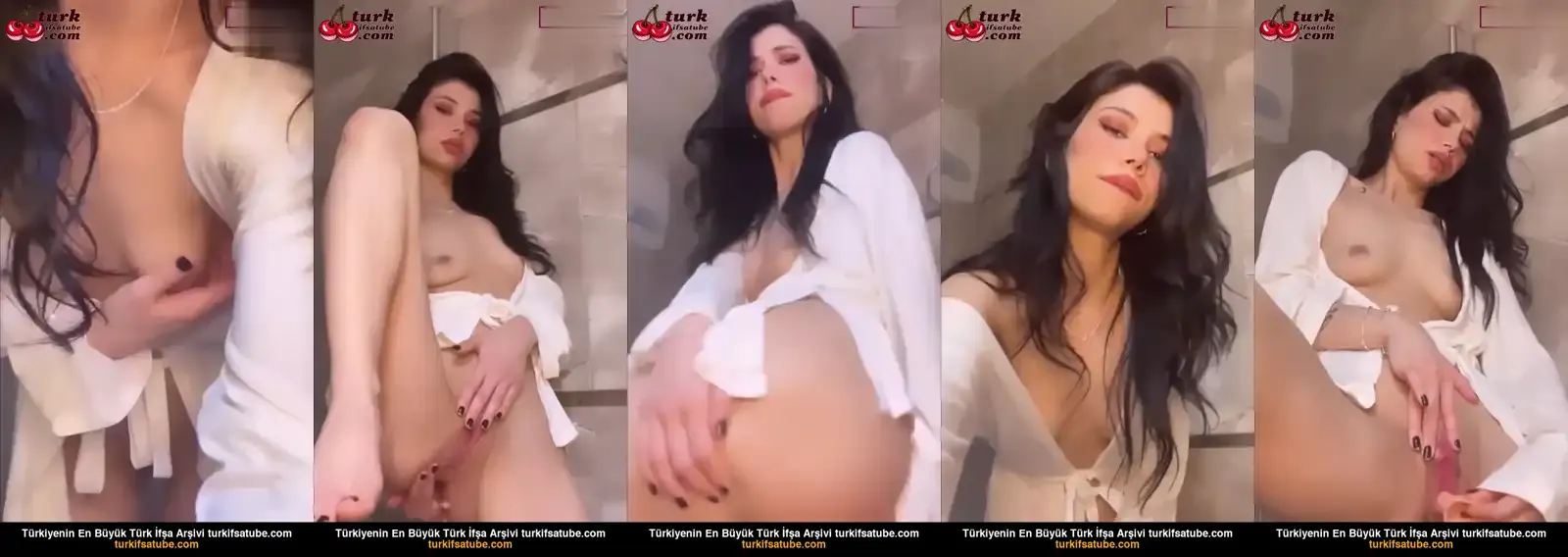 Nehir ifşa Duşta ayakta dildo soktu