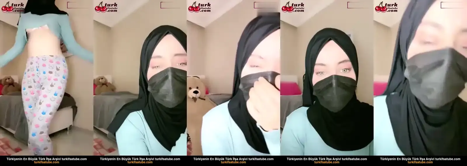 Türbanlı Boncuk ifşa Pijamalı yarım saatlik yayınını seyret