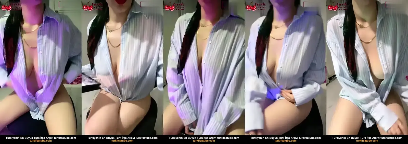 Türbanlı ifşa Lames üvey babasının gömleğiyle yayın yaptı